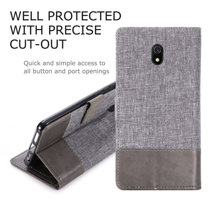For Xiaomi Redmi 8A MUMXA MX102 Horizontal Flip Canvas Stitching Leather Case with Holder & Card Slots & Wallet
