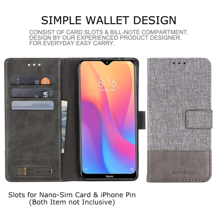 For Xiaomi Redmi 8A MUMXA MX102 Horizontal Flip Canvas Stitching Leather Case with Holder & Card Slots & Wallet
