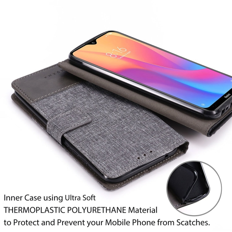 For Xiaomi Redmi 8A MUMXA MX102 Horizontal Flip Canvas Stitching Leather Case with Holder & Card Slots & Wallet