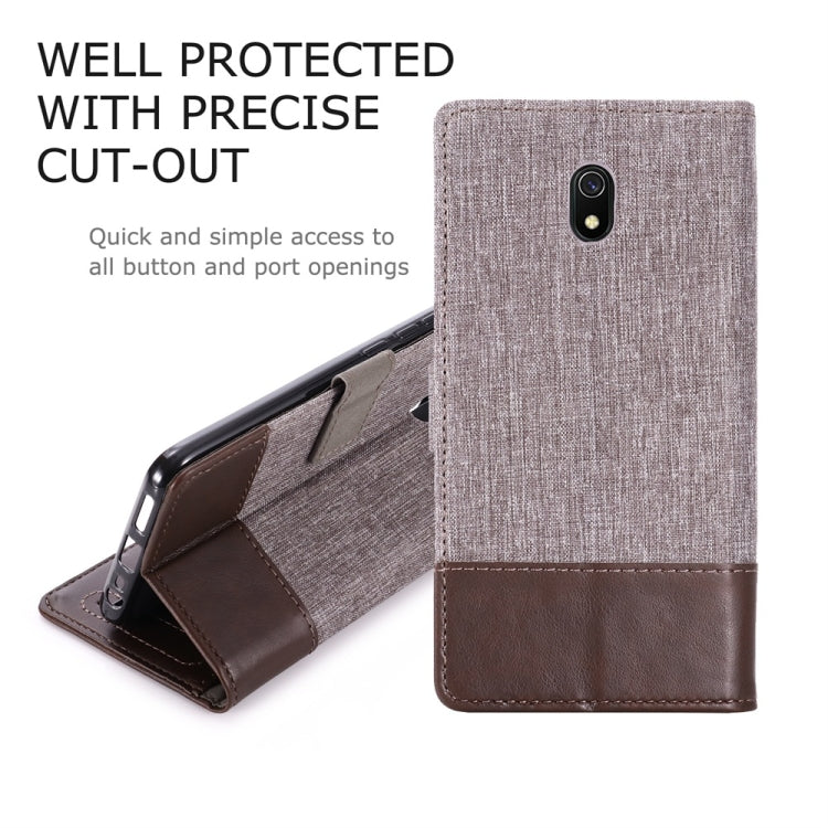 For Xiaomi Redmi 8A MUMXA MX102 Horizontal Flip Canvas Stitching Leather Case with Holder & Card Slots & Wallet