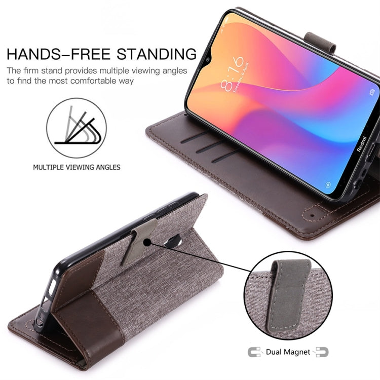 For Xiaomi Redmi 8A MUMXA MX102 Horizontal Flip Canvas Stitching Leather Case with Holder & Card Slots & Wallet