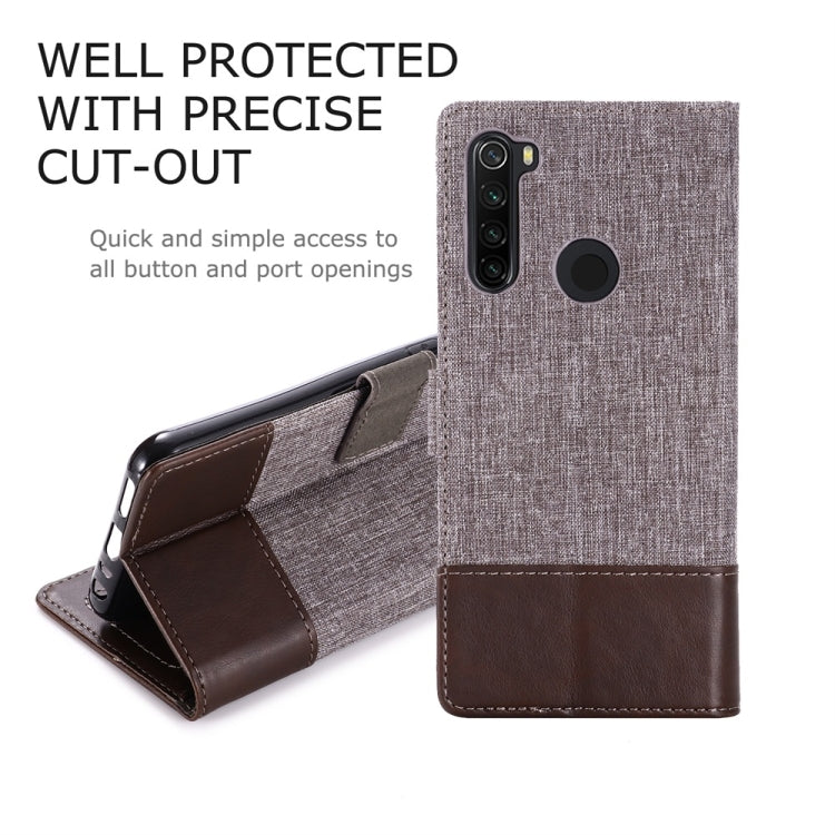For Xiaomi Redmi Note 8T MUMXA MX102 Horizontal Flip Canvas Stitching Leather Case with Holder & Card Slots & Wallet(Brown)