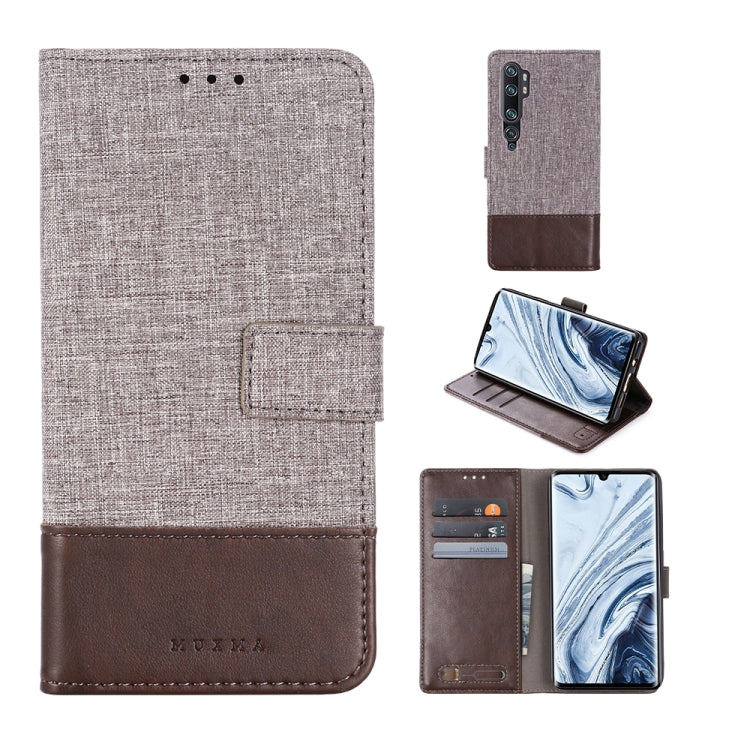 For Xiaomi Mi Note 10 MUMXA MX102 Horizontal Flip Canvas Stitching Leather Case with Holder & Card Slots & Wallet(Brown)