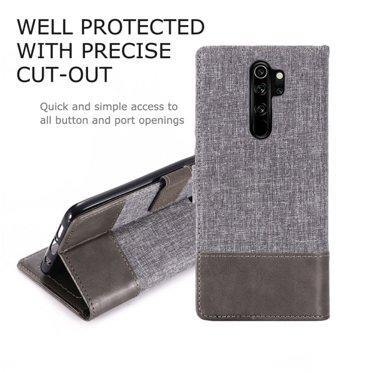 For Xiaomi Redmi Note 8 Pro MUMXA MX102 Horizontal Flip Canvas Stitching Leather Case with Holder & Card Slots & Wallet(Grey)