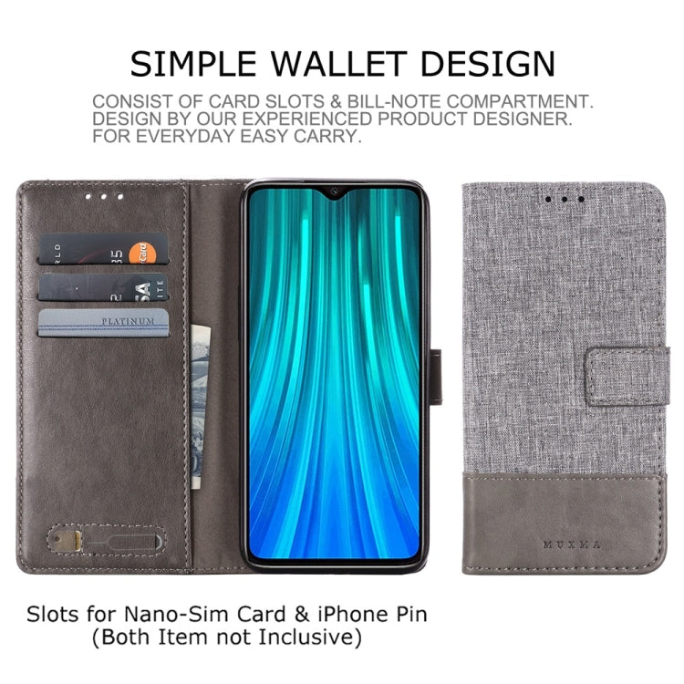 For Xiaomi Redmi Note 8 Pro MUMXA MX102 Horizontal Flip Canvas Stitching Leather Case with Holder & Card Slots & Wallet(Grey)