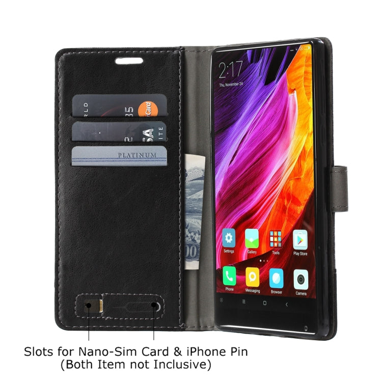 For Xiaomi Mi Mix MUMXA MX102 Horizontal Flip Canvas Stitching Leather Case with Holder & Card Slots & Wallet