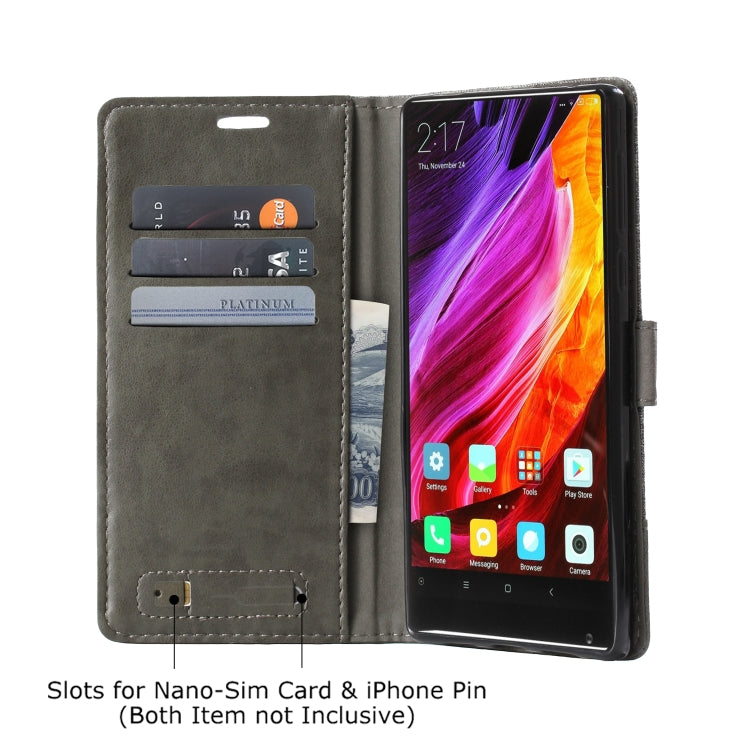 For Xiaomi Mi Mix MUMXA MX102 Horizontal Flip Canvas Stitching Leather Case with Holder & Card Slots & Wallet