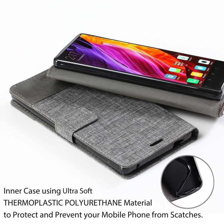 For Xiaomi Mi Mix MUMXA MX102 Horizontal Flip Canvas Stitching Leather Case with Holder & Card Slots & Wallet
