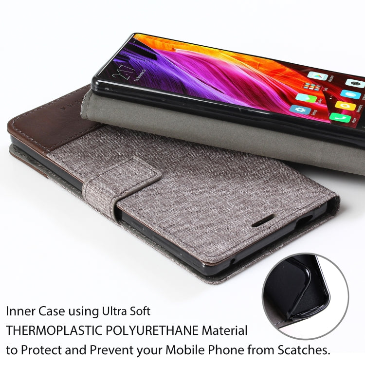 For Xiaomi Mi Mix MUMXA MX102 Horizontal Flip Canvas Stitching Leather Case with Holder & Card Slots & Wallet