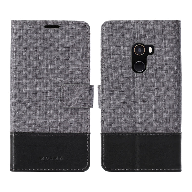 For Xiaomi Mi Mix 2 MUMXA MX102 Horizontal Flip Canvas Stitching Leather Case with Holder & Card Slots & Wallet(Black)