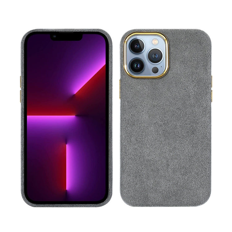 For iPhone 13 Pro Max Plush Roughout PU Phone Case