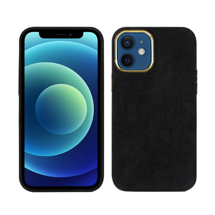 For iPhone 12 mini Plush Roughout PU Phone Case