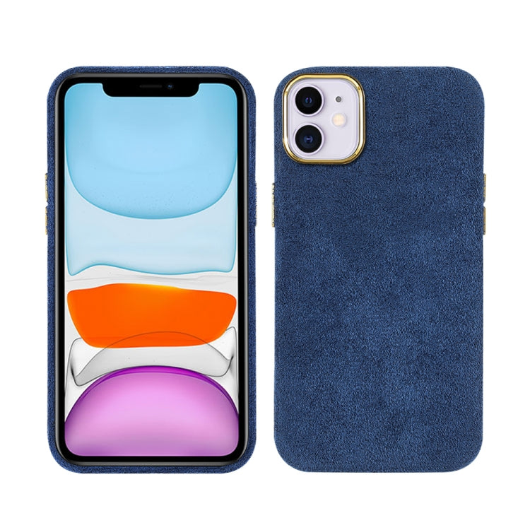 For iPhone 11 Plush Roughout PU Phone Case