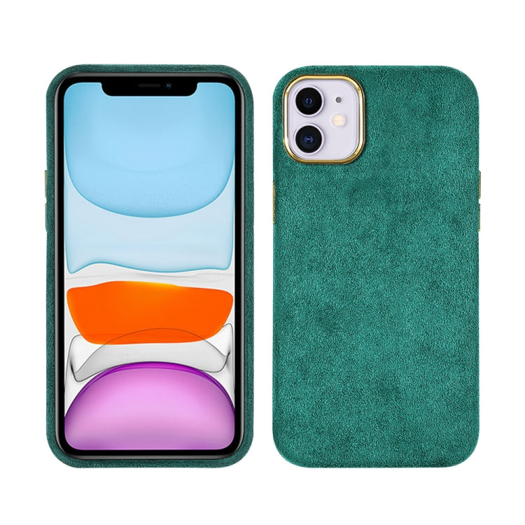 For iPhone 11 Plush Roughout PU Phone Case