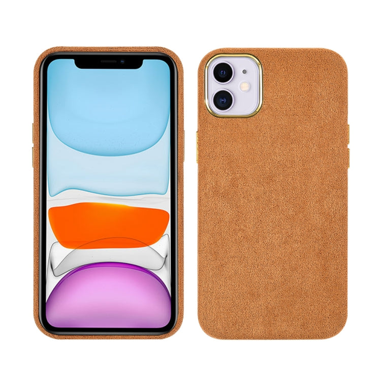 For iPhone 11 Plush Roughout PU Phone Case