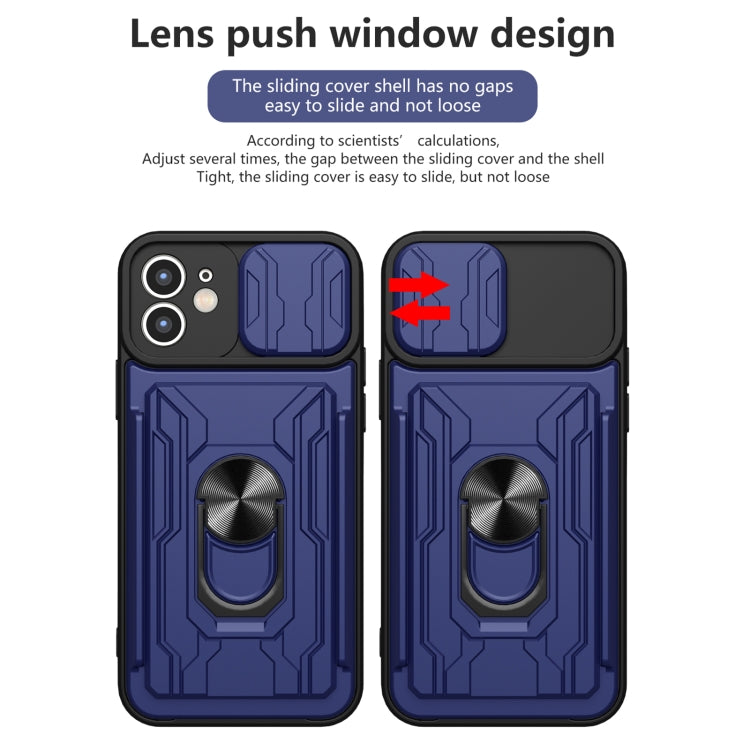 For iPhone 12 Sliding Camshield Card Phone Case
