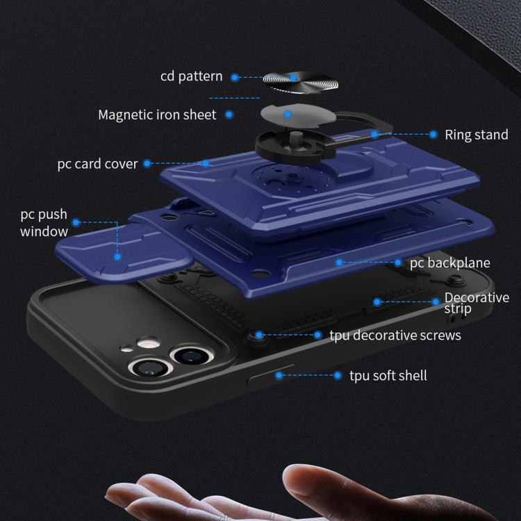 For iPhone 12 Sliding Camshield Card Phone Case