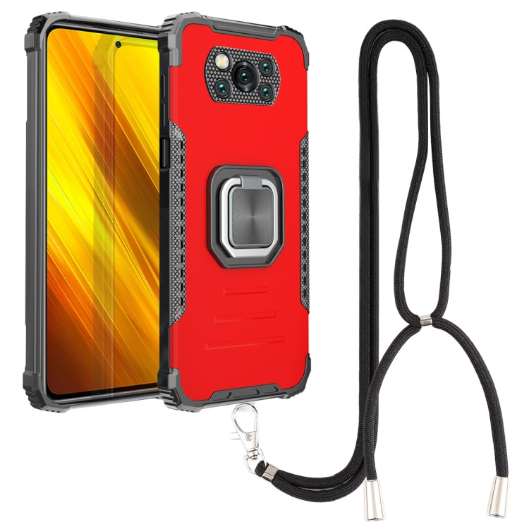 For Xiaomi Poco X3 / X3 NFC Aluminum Alloy + TPU Phone Case with Lanyard