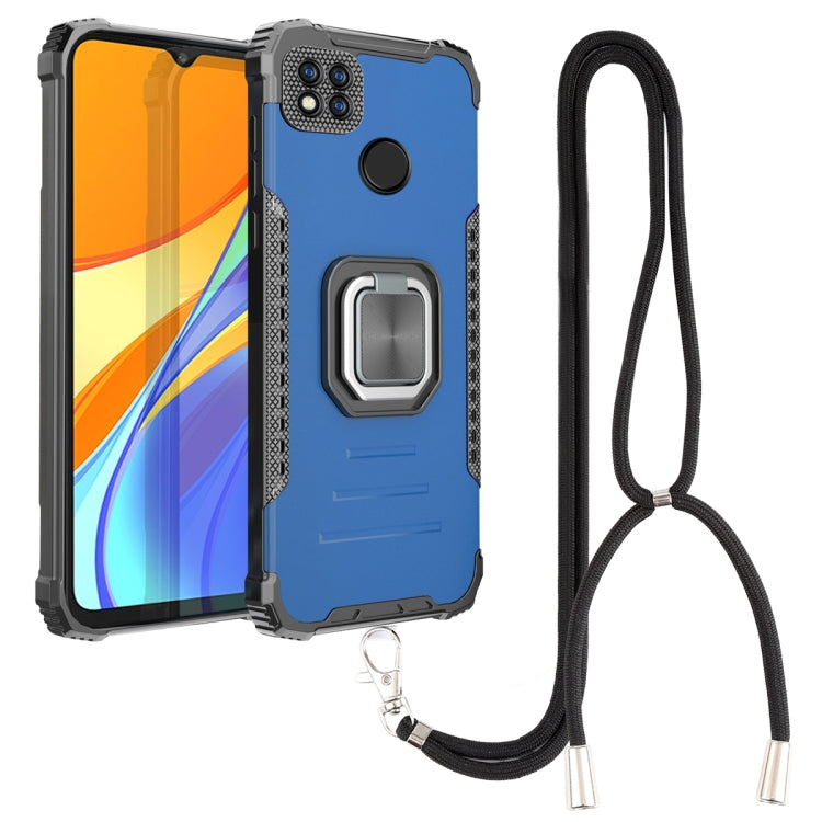 For Xiaomi Redmi 9C / Redmi 9 India Aluminum Alloy + TPU Phone Case with Lanyard