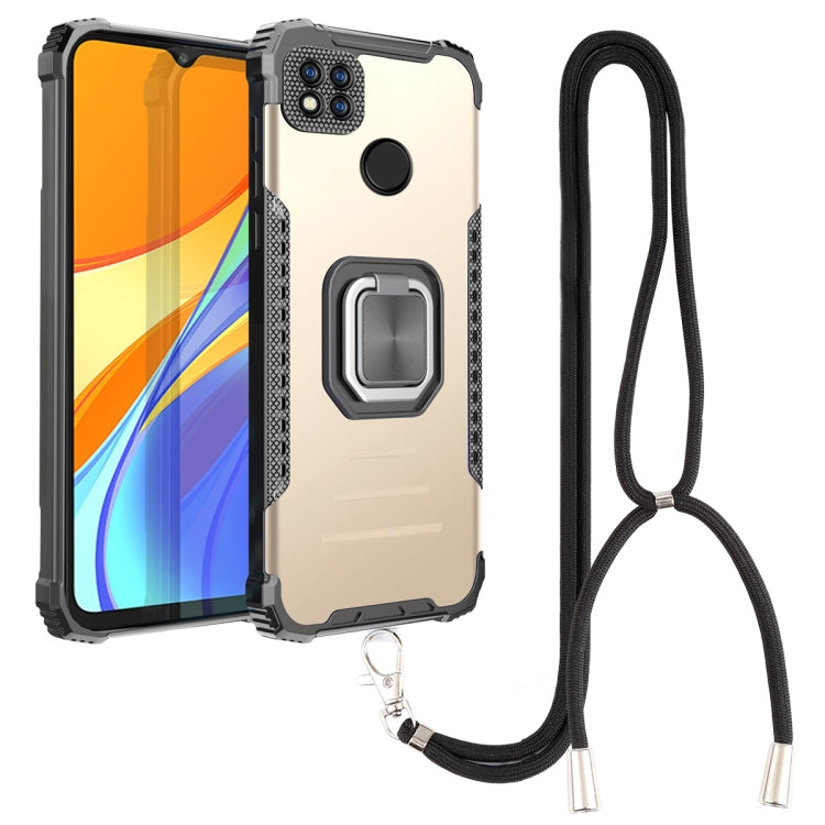 For Xiaomi Redmi 9C / Redmi 9 India Aluminum Alloy + TPU Phone Case with Lanyard