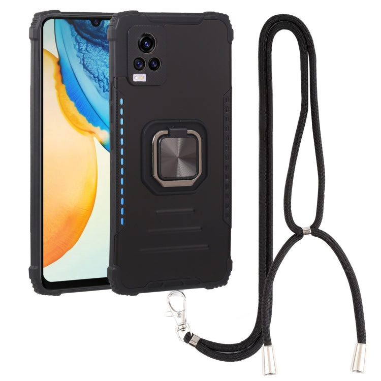 For vivo V20 Aluminum Alloy + TPU Phone Case with Lanyard