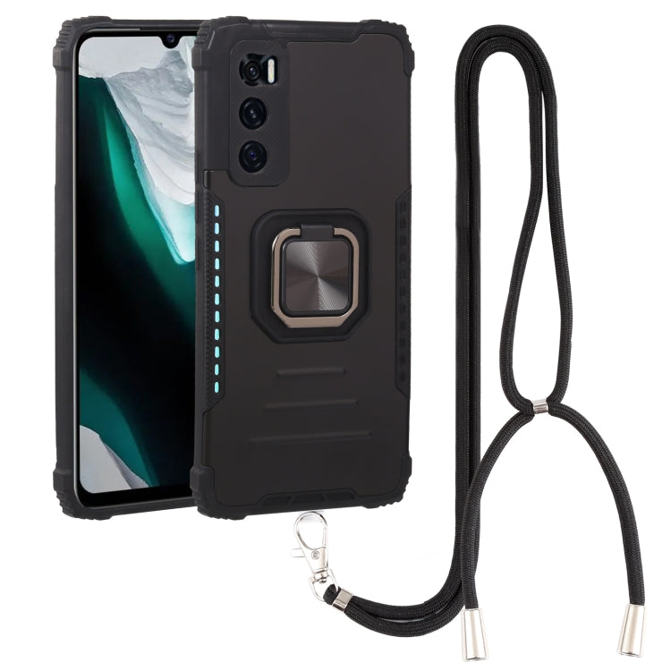 For vivo V20 SE Aluminum Alloy + TPU Phone Case with Lanyard