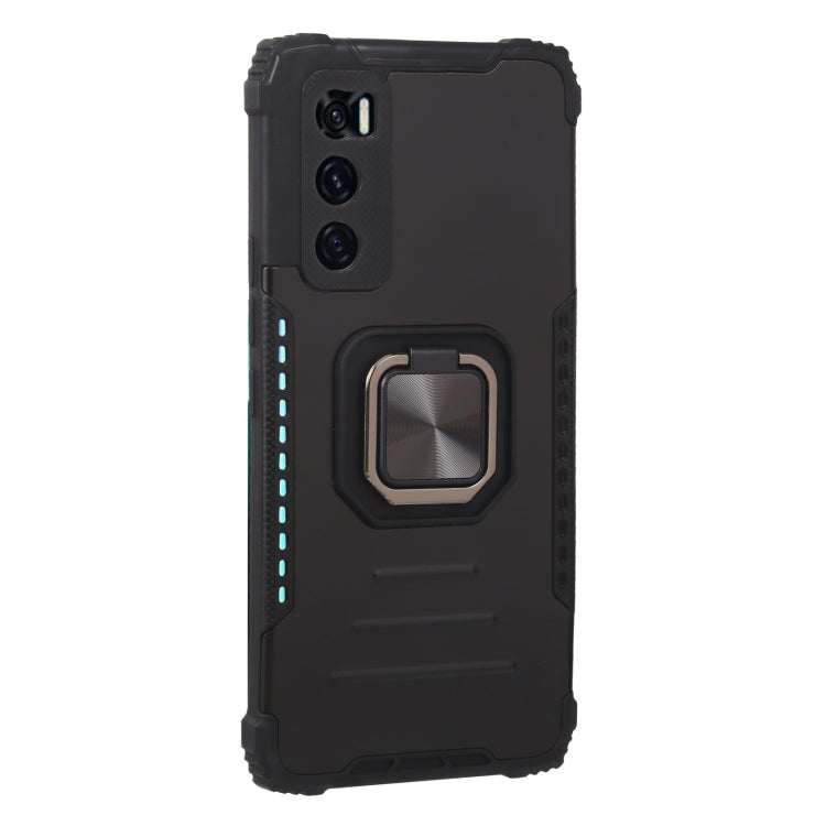 For vivo V20 SE Aluminum Alloy + TPU Phone Case with Lanyard