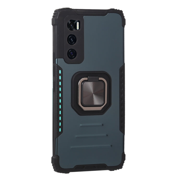 For vivo V20 SE Aluminum Alloy + TPU Phone Case with Lanyard