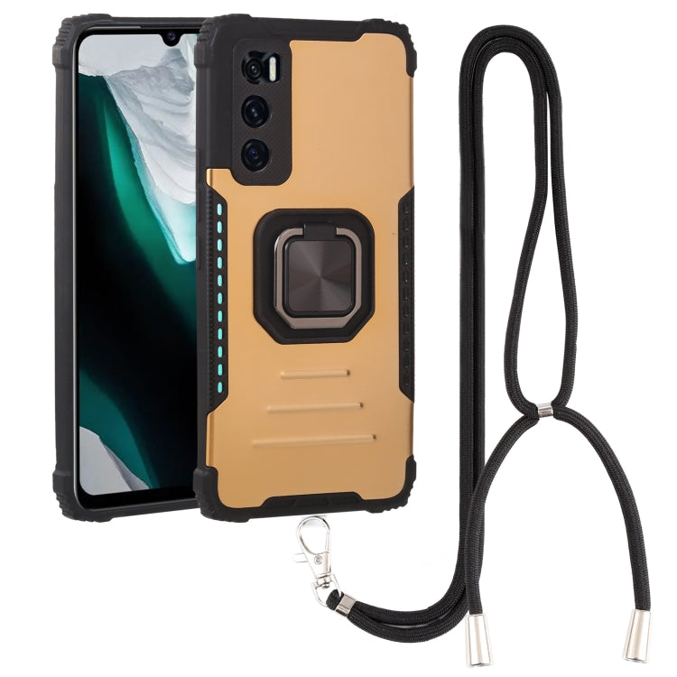 For vivo V20 SE Aluminum Alloy + TPU Phone Case with Lanyard
