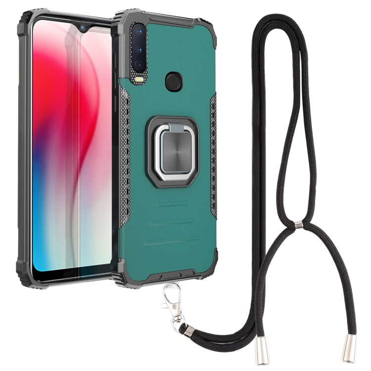 For vivo Y17 / Y12 / Y15 / Y11 2019 / Y5 2020 Aluminum Alloy + TPU Phone Case with Lanyard
