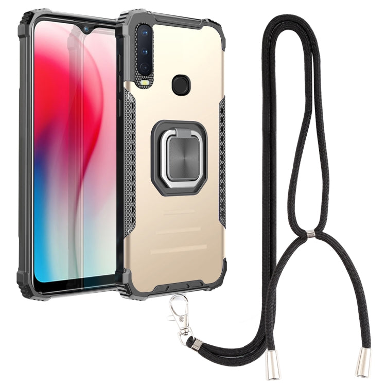For vivo Y17 / Y12 / Y15 / Y11 2019 / Y5 2020 Aluminum Alloy + TPU Phone Case with Lanyard