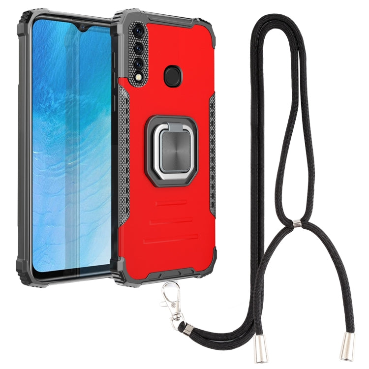 For vivo Y19 Aluminum Alloy + TPU Phone Case with Lanyard