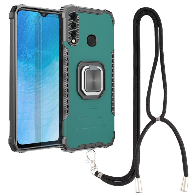 For vivo Y19 Aluminum Alloy + TPU Phone Case with Lanyard