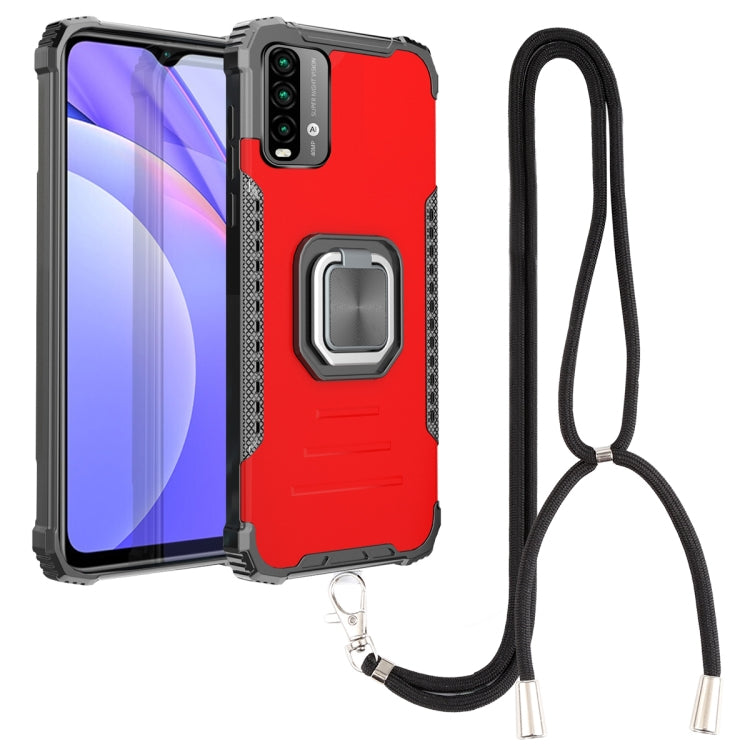 For Xiaomi Redmi Note 9 4G / 9 Power / 9T Aluminum Alloy + TPU Phone Case with Lanyard