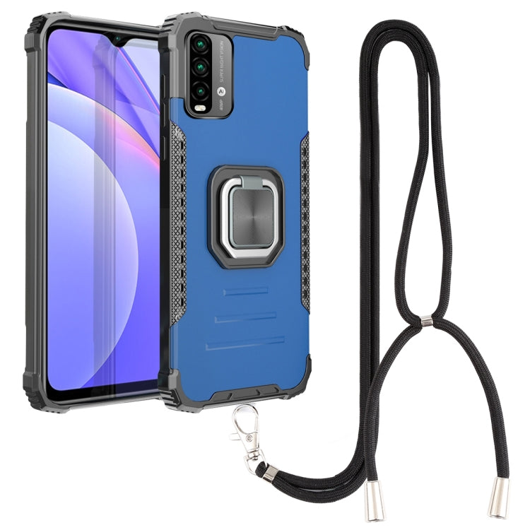For Xiaomi Redmi Note 9 4G / 9 Power / 9T Aluminum Alloy + TPU Phone Case with Lanyard