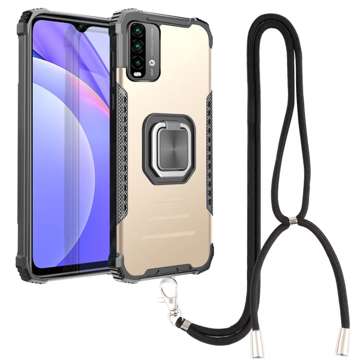 For Xiaomi Redmi Note 9 4G / 9 Power / 9T Aluminum Alloy + TPU Phone Case with Lanyard
