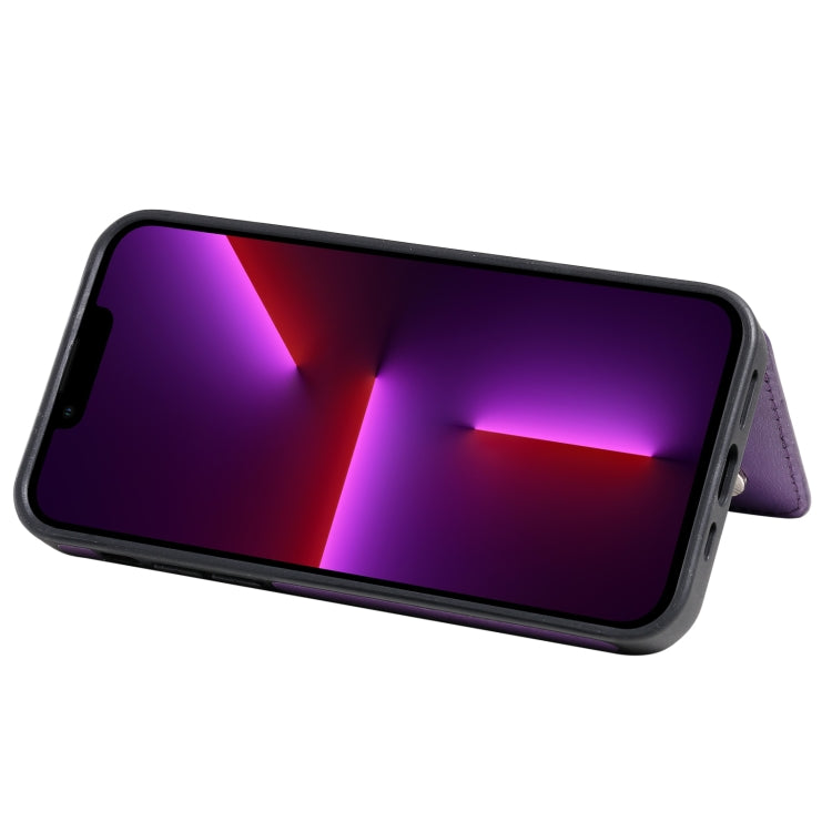 For iPhone 13 Pro Max Solid Color Double Buckle Zipper Shockproof Phone Case