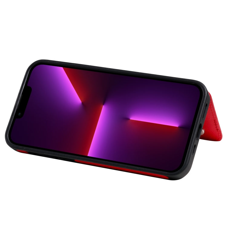 For iPhone 13 Pro Max Solid Color Double Buckle Zipper Shockproof Phone Case