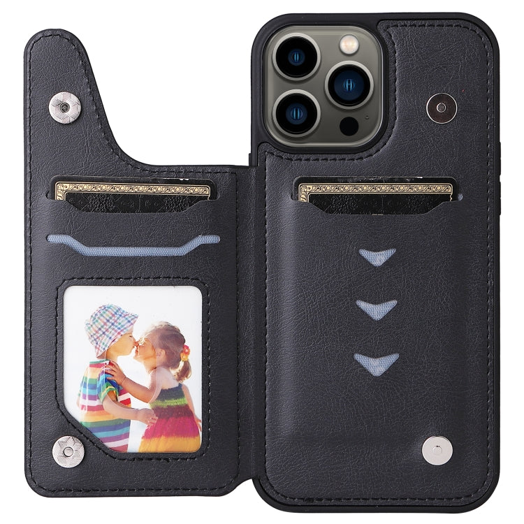 For iPhone 13 Pro Max Solid Color Double Buckle Zipper Shockproof Phone Case