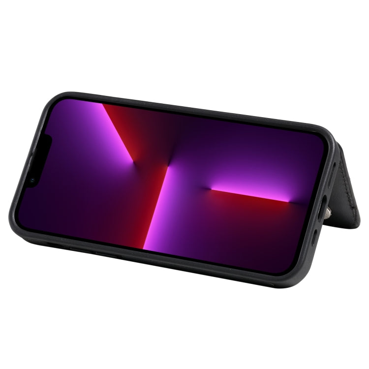 For iPhone 13 Pro Max Solid Color Double Buckle Zipper Shockproof Phone Case