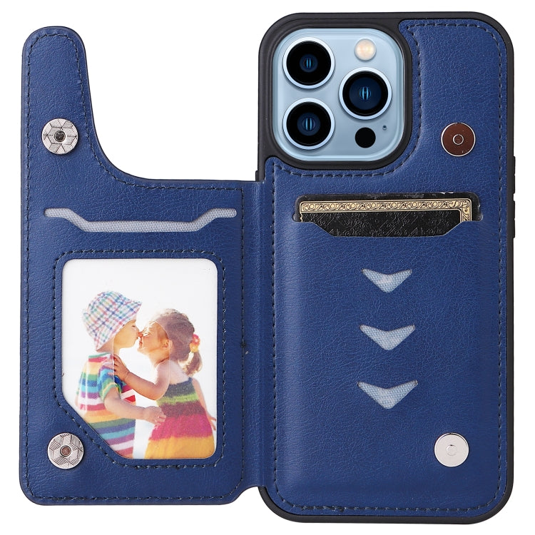 For iPhone 13 Pro Solid Color Double Buckle Zipper Shockproof Phone Case