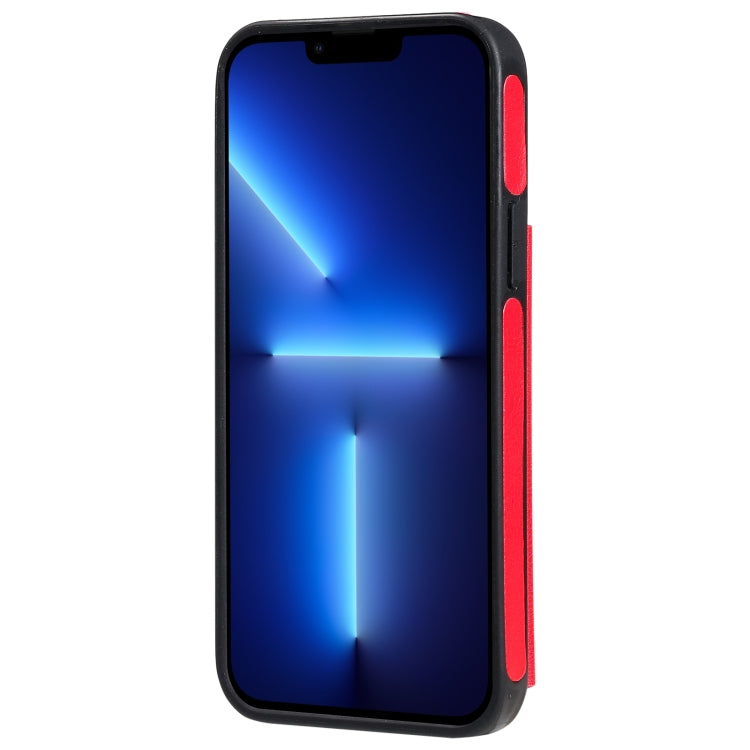 For iPhone 13 Pro Solid Color Double Buckle Zipper Shockproof Phone Case