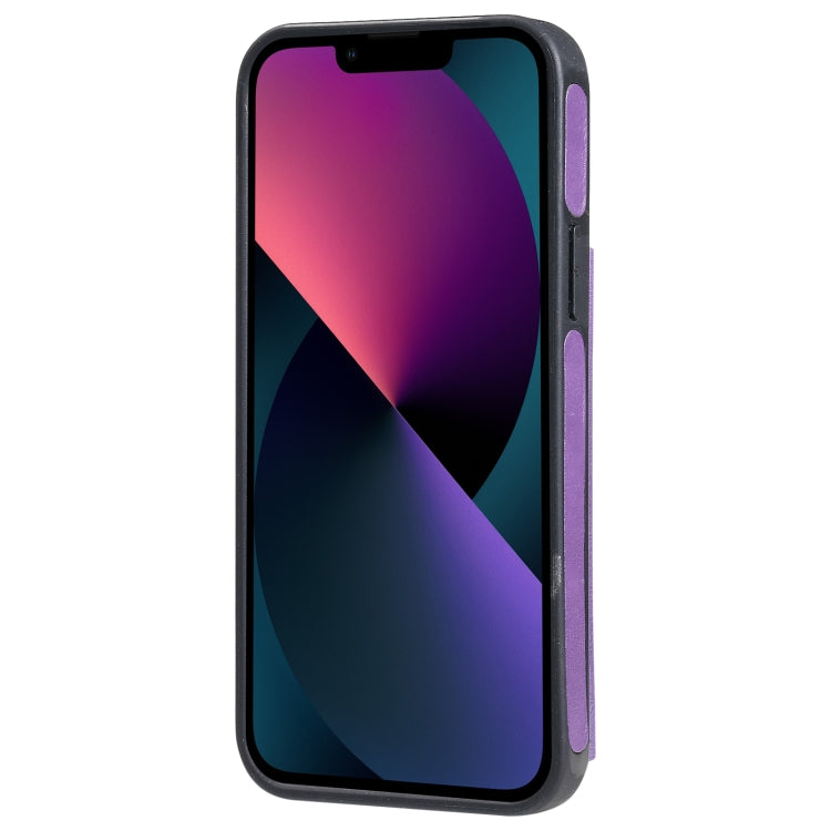 For iPhone 13 Solid Color Double Buckle Zipper Shockproof Phone Case