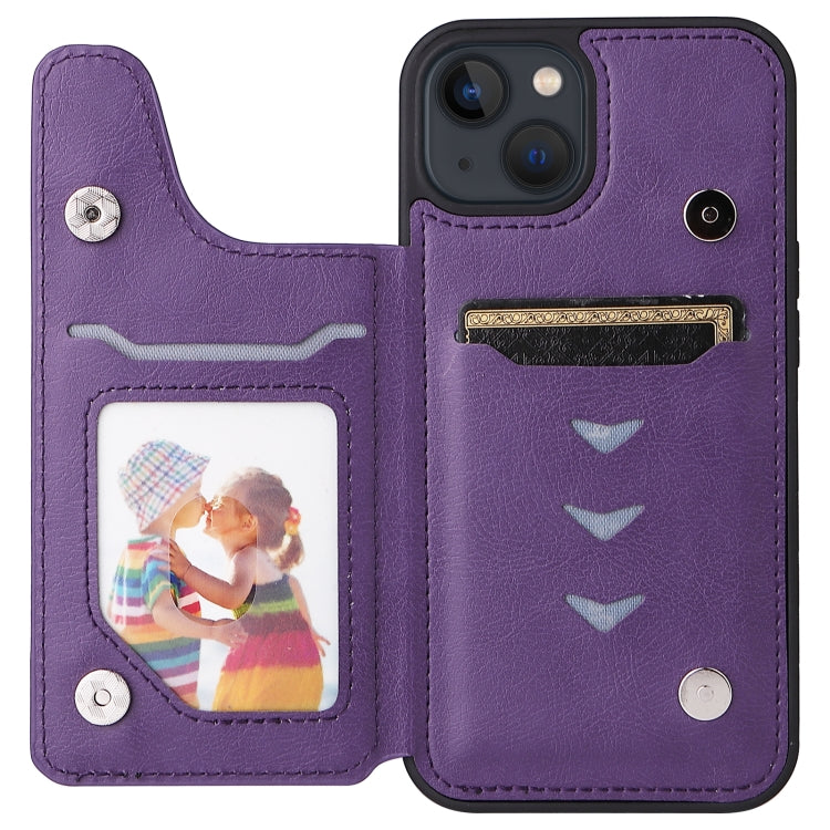 For iPhone 13 Solid Color Double Buckle Zipper Shockproof Phone Case