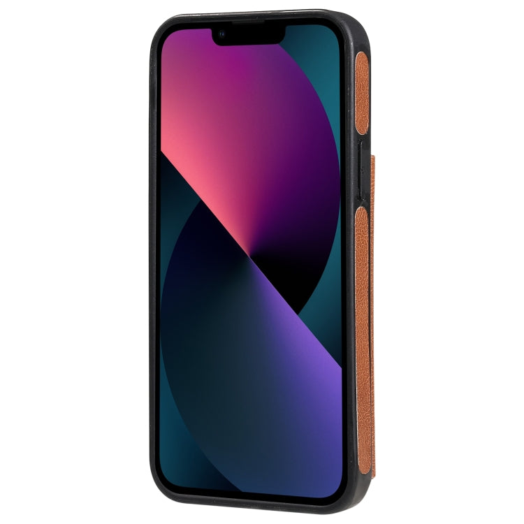 For iPhone 13 Solid Color Double Buckle Zipper Shockproof Phone Case