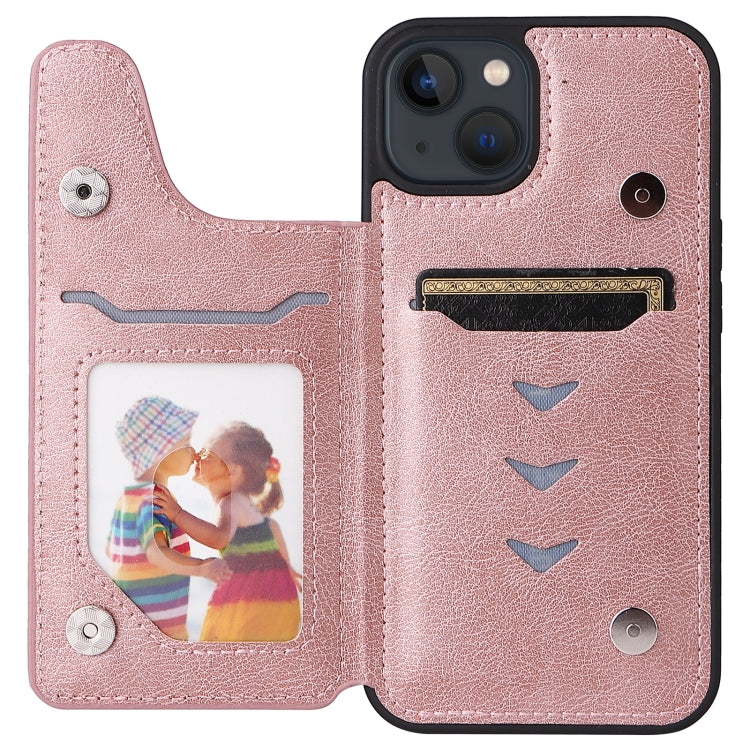 For iPhone 13 Solid Color Double Buckle Zipper Shockproof Phone Case