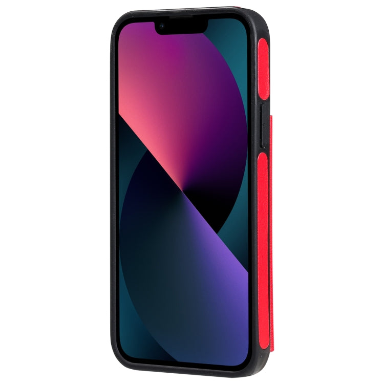 For iPhone 13 Solid Color Double Buckle Zipper Shockproof Phone Case