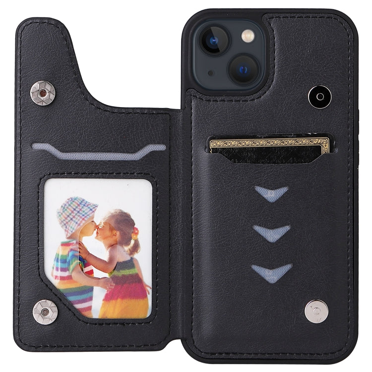 For iPhone 13 Solid Color Double Buckle Zipper Shockproof Phone Case