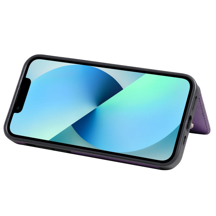 For iPhone 13 mini Solid Color Double Buckle Zipper Shockproof Phone Case