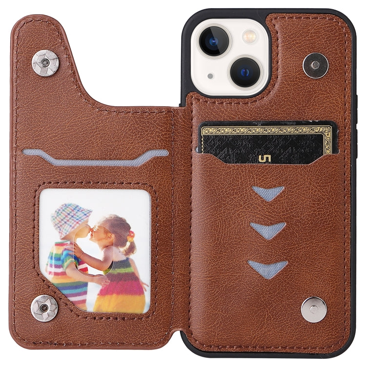 For iPhone 13 mini Solid Color Double Buckle Zipper Shockproof Phone Case